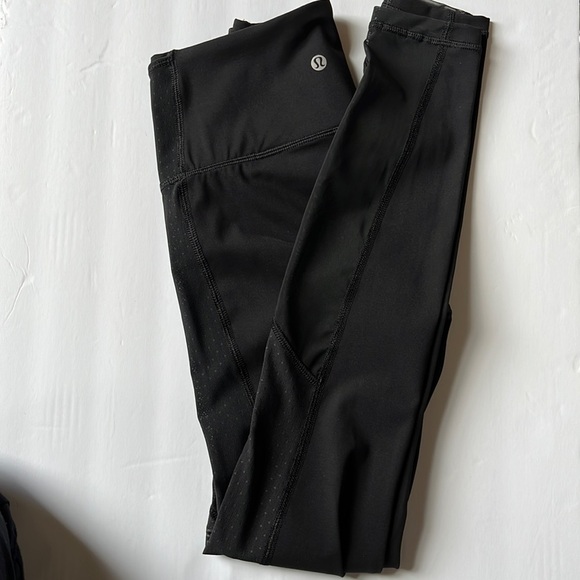 Lululemon Bodycon Tight Mesh Black Leggings Size 4 - Picture 7 of 16